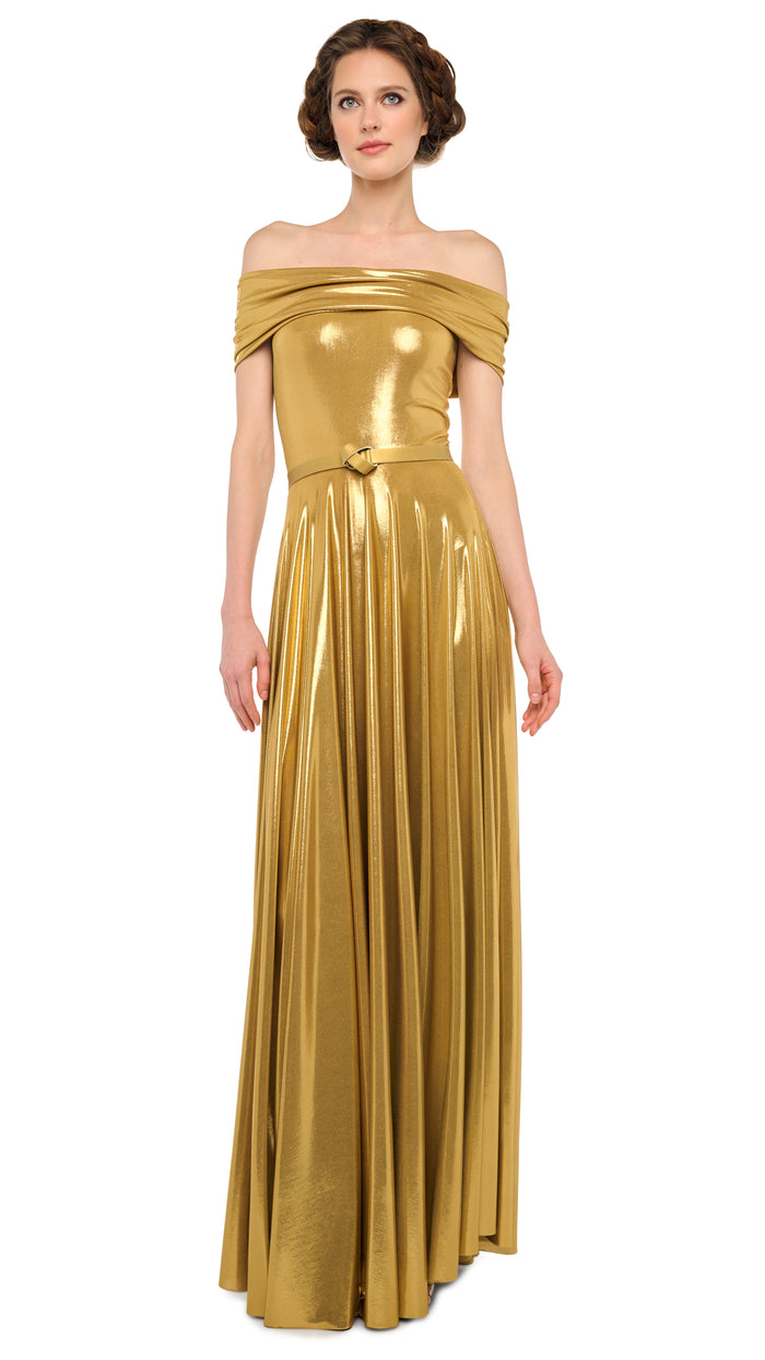 COWL NECK FLARED GOWN #4