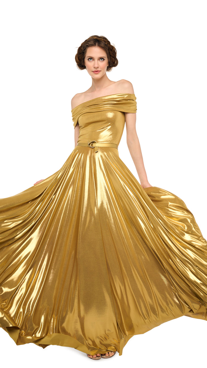 COWL NECK FLARED GOWN #8