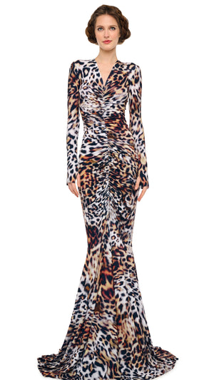 SHIRRED FRONT FISHTAIL GOWN #4 Thumbnail