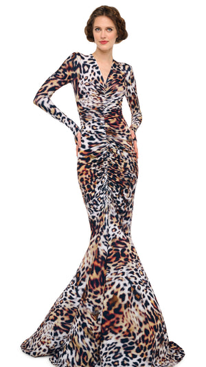 SHIRRED FRONT FISHTAIL GOWN #6 Thumbnail