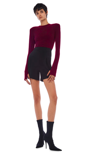 SHOULDER PAD LONG SLEEVE CREW TOP #1 Thumbnail