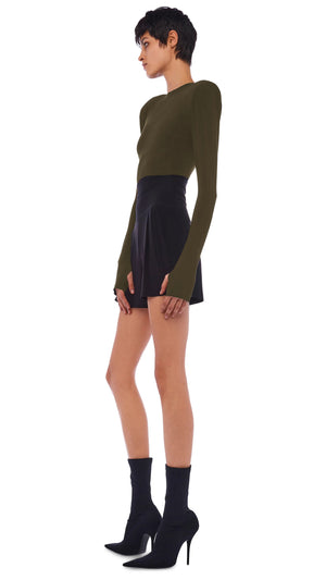 SHOULDER PAD LONG SLEEVE CREW TOP #2 Thumbnail