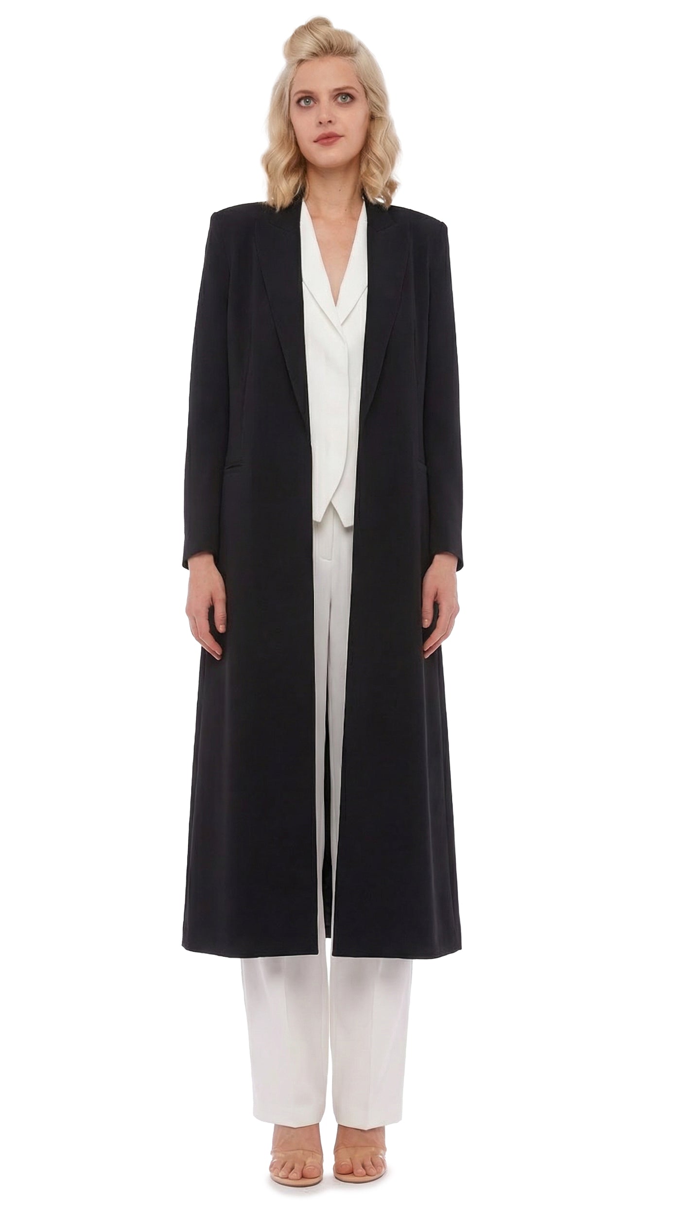SINGLE BREASTED COAT – Black – Norma Kamali