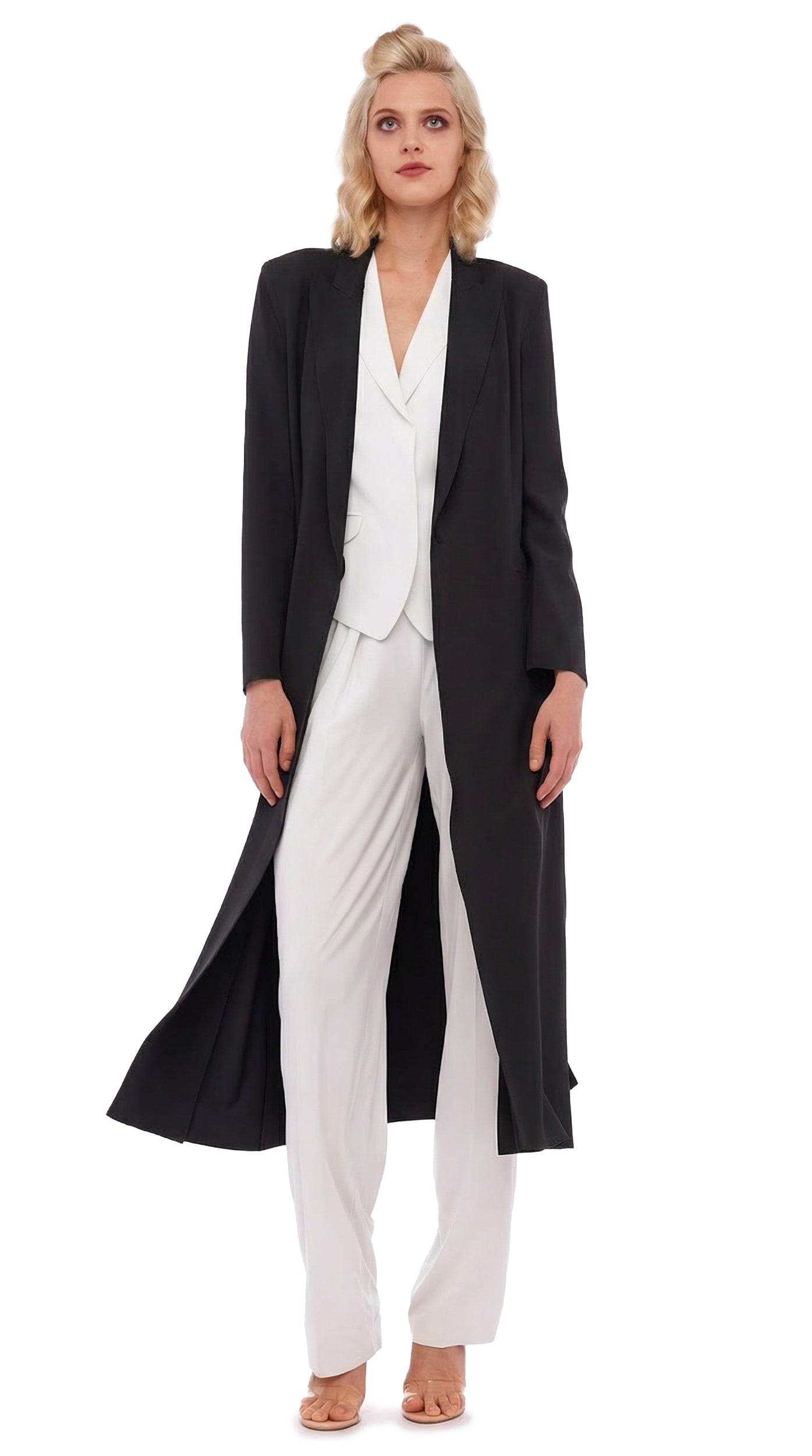 SINGLE BREASTED COAT – Black – Norma Kamali