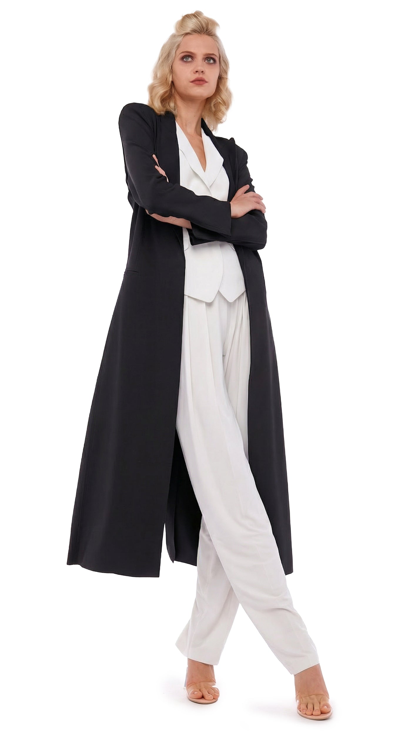 SINGLE BREASTED COAT – Black – Norma Kamali