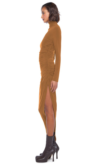 LS TURTLE NECK SIDE DRAPE GOWN #2 Thumbnail