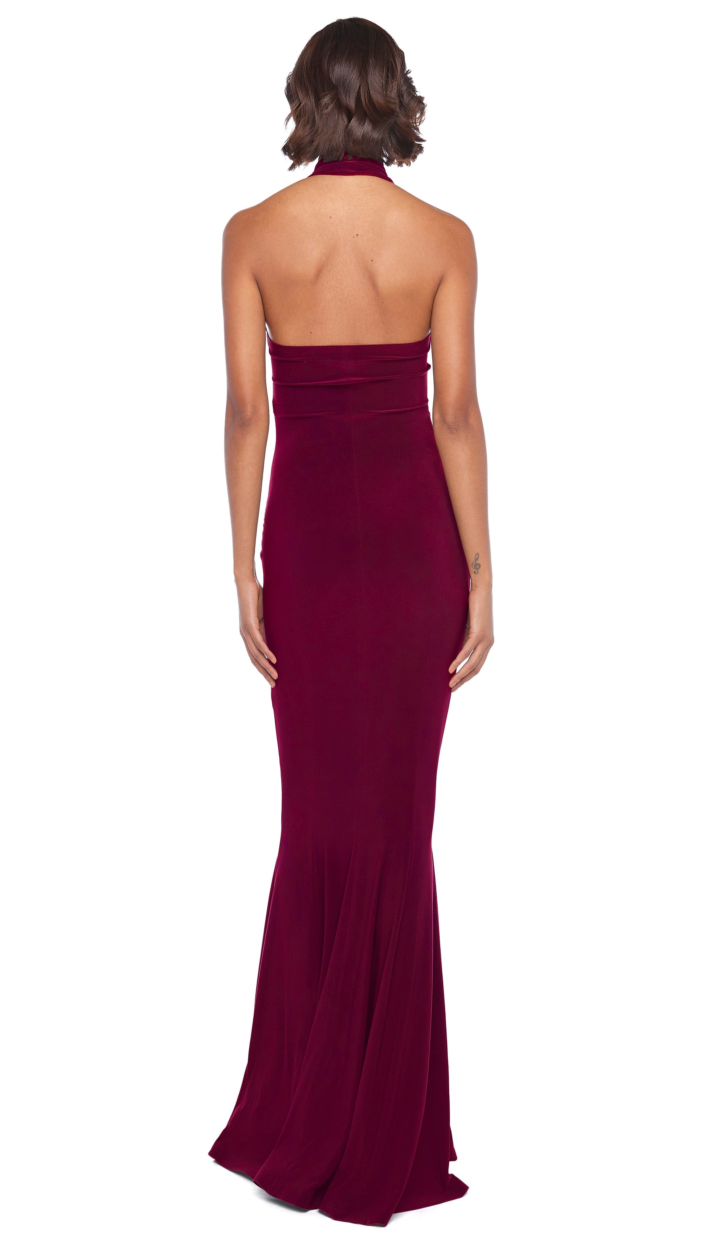 Norma Kamali Halter Turtle Fishtail Gown - Plum / Size XL Norma Kamali Halter Turtle Fishtail Gown - Plum / Size XL