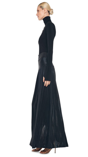 PLEATED LONG SKIRT WITH SLIT #2 Thumbnail