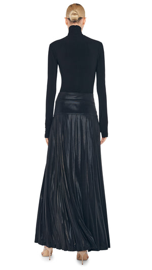 PLEATED LONG SKIRT WITH SLIT #3 Thumbnail