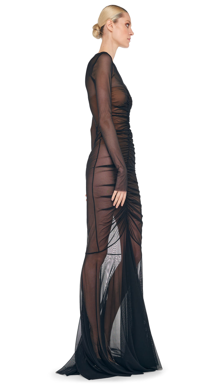 LS SHIRRED FISHTAIL GOWN / BISHOP #4