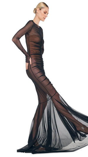 LS SHIRRED FISHTAIL GOWN / BISHOP #9 Thumbnail