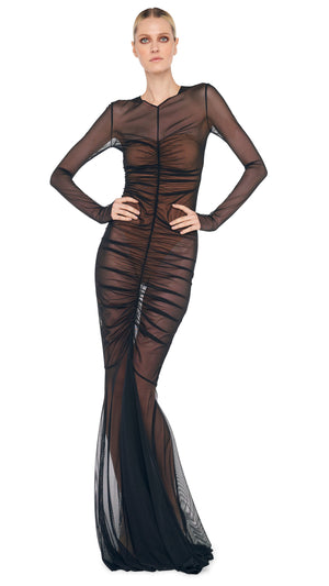 LS SHIRRED FISHTAIL GOWN / BISHOP #7 Thumbnail