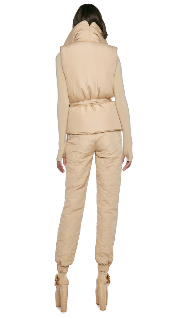 SLEEVELESS SLEEPING BAG VEST – Sand – Norma Kamali