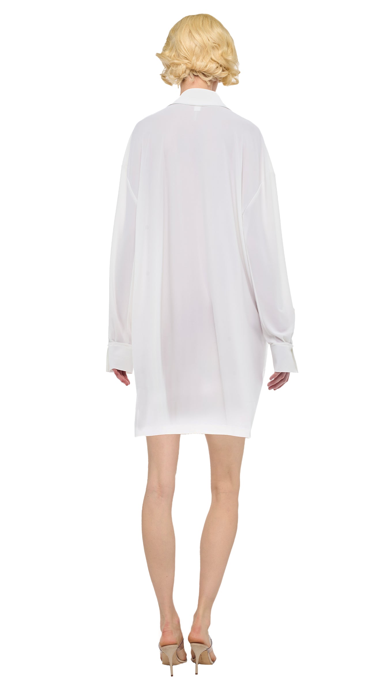 oversized white shirt dress Elegant Loose Long White Shirt Dress for Women