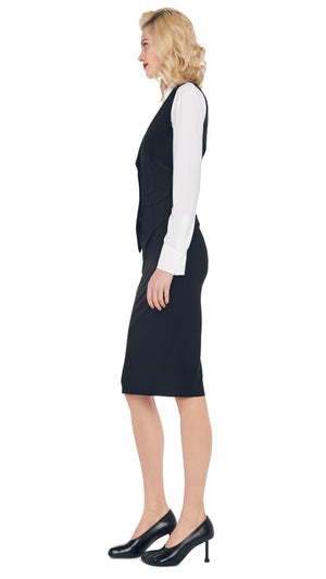 STRAIGHT SKIRT with VEST WITH LAPEL #2 Thumbnail