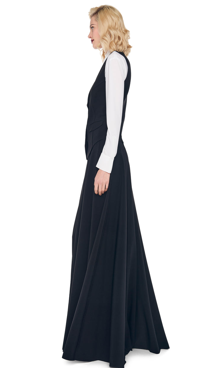 LONG GRACE SKIRT with VEST WITH LAPEL #2