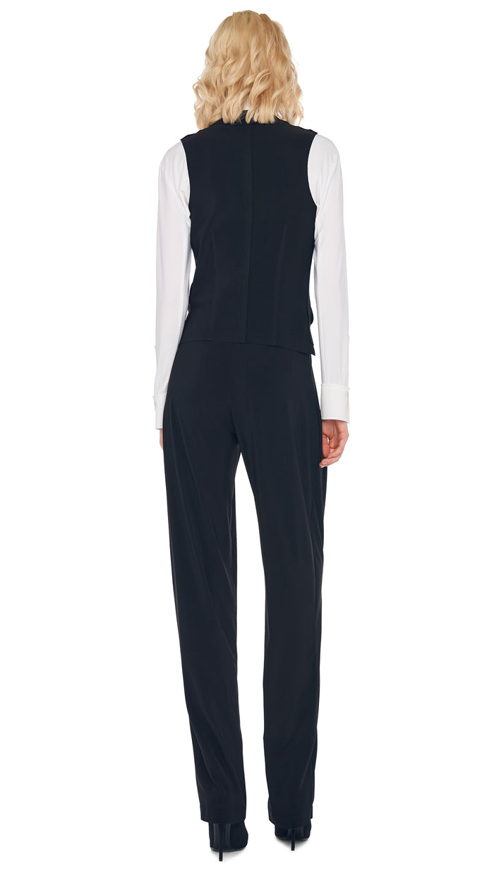 TAPERED PLEATED TROUSER with VEST WITH LAPEL #3