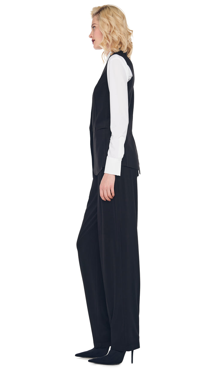 TAPERED PLEATED TROUSER with SLEEVELESS SINGLE BREASTED JACKET #2