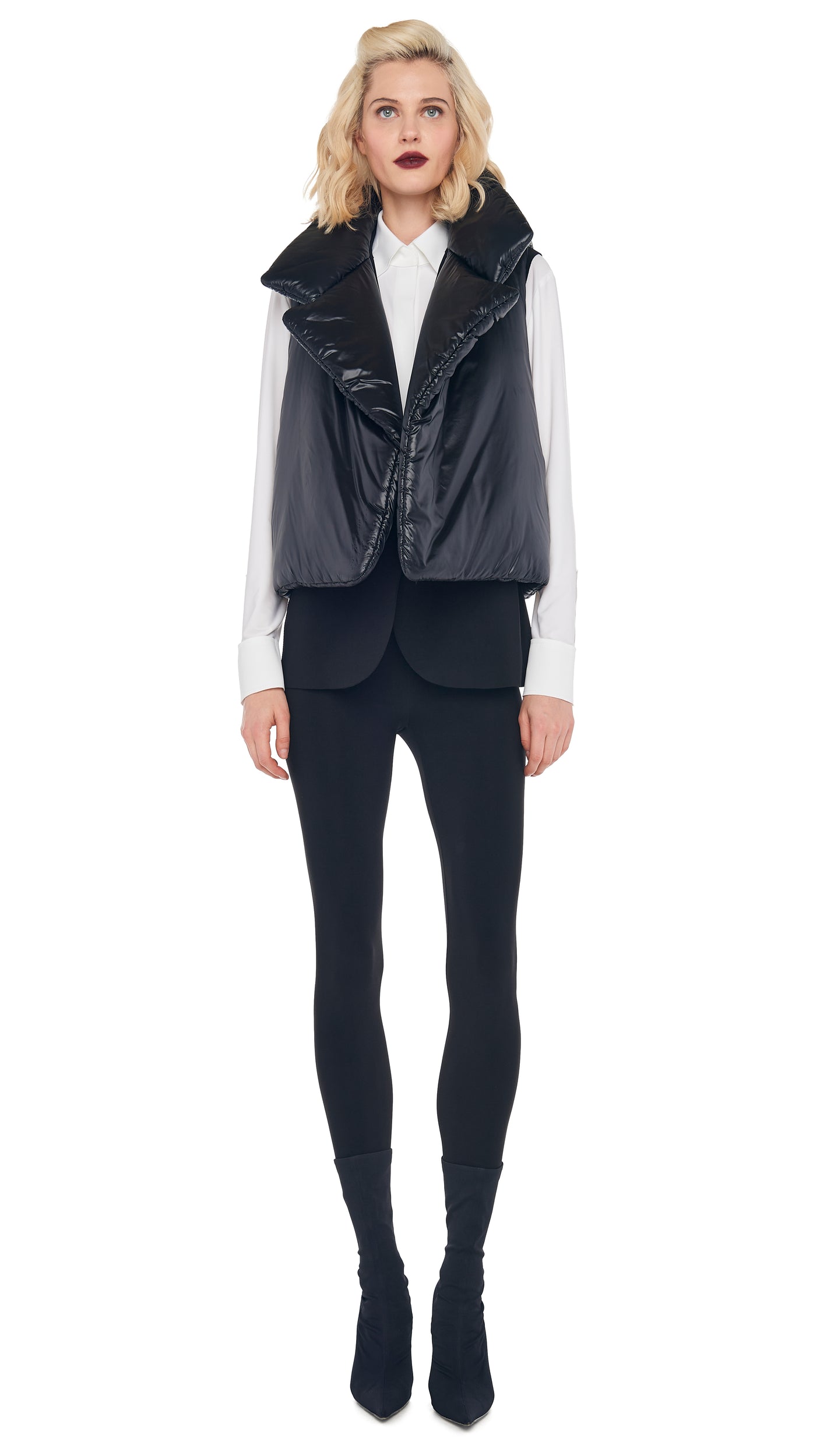 SLEEPING BAG VEST – Black – Norma Kamali