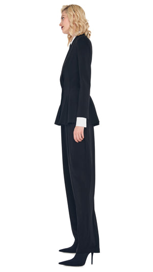 TAPERED PLEATED TROUSER with SINGLE BREASTED PEPLUM JACKET #2 Thumbnail