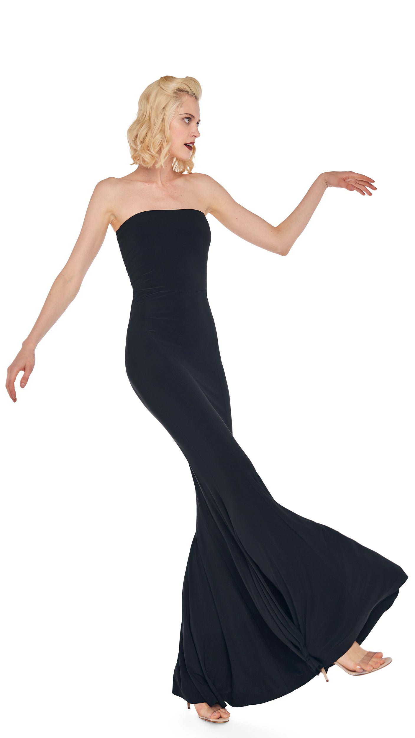 STRAPLESS FISHTAIL GOWN Black Norma Kamali STRAPLESS FISHTAIL GOWN Black Norma Kamali