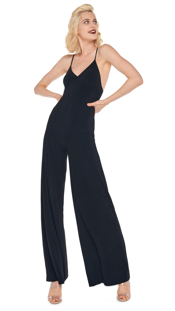 SLIP JUMPSUIT – Black – Norma Kamali