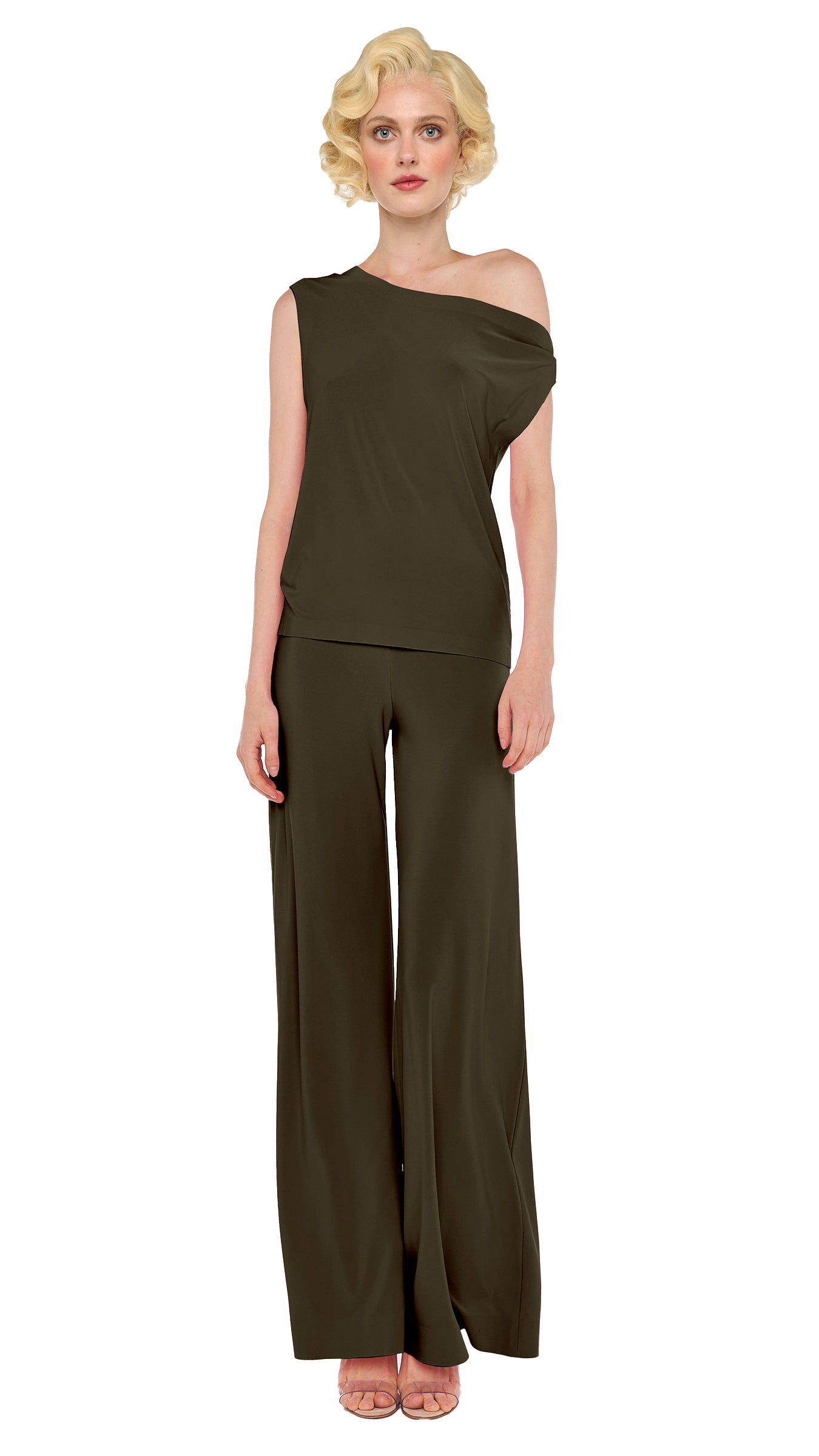 DROP SHOULDER TOP - Bark / XXS