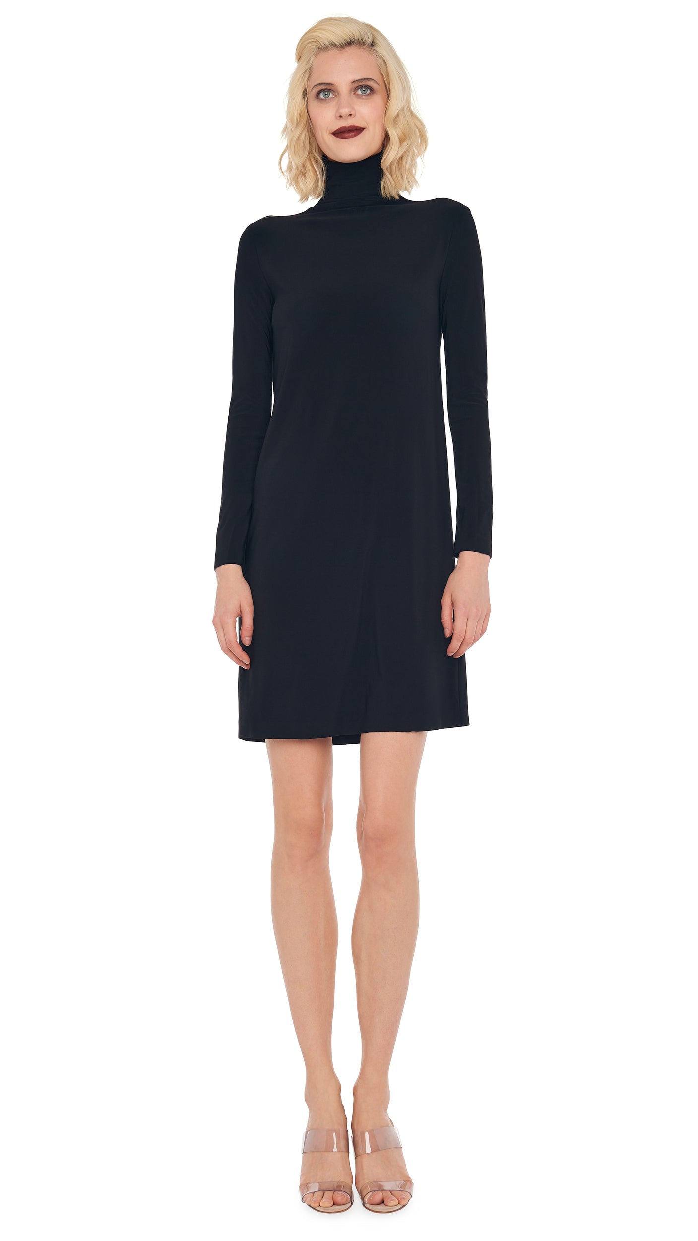 TURTLENECK DRESS TO KNEE Black Norma Kamali TURTLENECK DRESS TO KNEE Black Norma Kamali