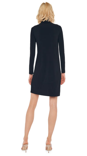 Norma Kamali Turtleneck Dress To Knee - Black / Size XS Norma Kamali Turtleneck Dress To Knee - Black / Size XS