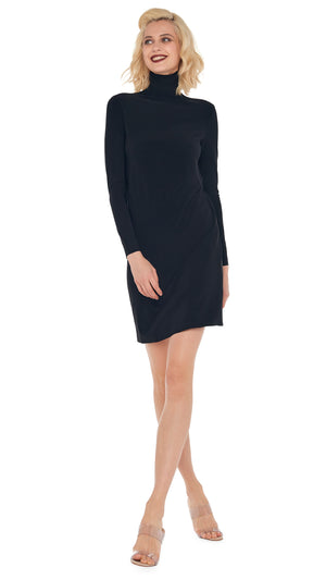 Norma Kamali Turtleneck Dress To Knee - Black / Size XS Norma Kamali Turtleneck Dress To Knee - Black / Size XS