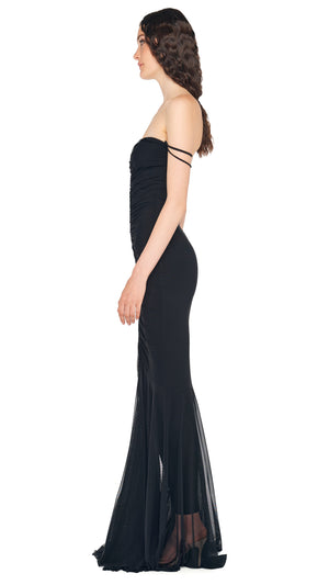 STRAPLESS SHIRRED FRONT FISHTAIL GOWN #2 Thumbnail