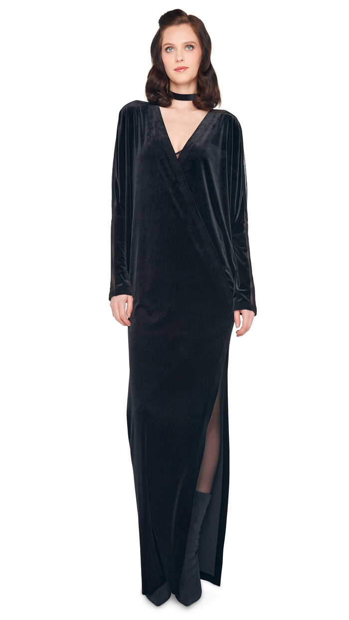 DOLMAN WRAP GOWN W/ SIDE SLIT #1