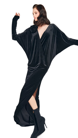 DOLMAN WRAP GOWN W/ SIDE SLIT #6 Thumbnail