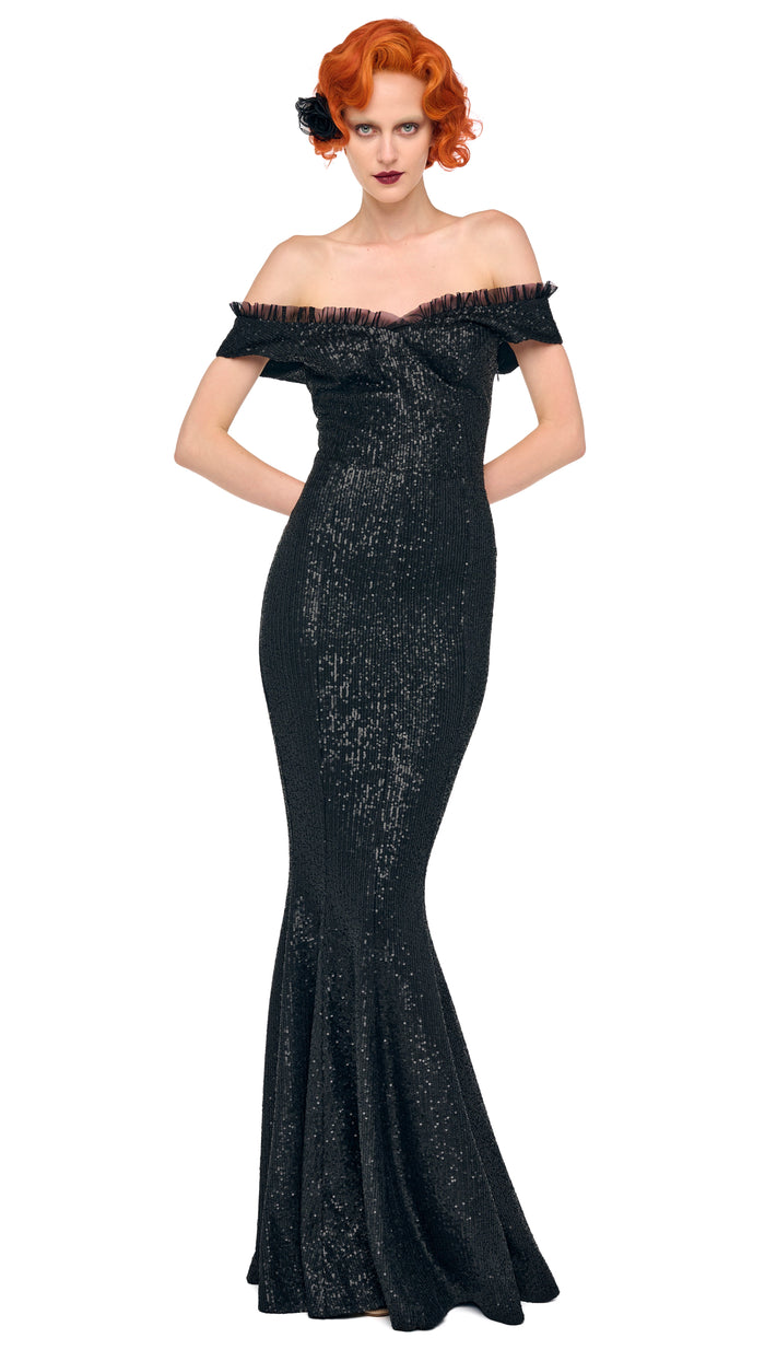DOUBLE DROP SHOULDER GRACE FISHTAIL GOWN #7