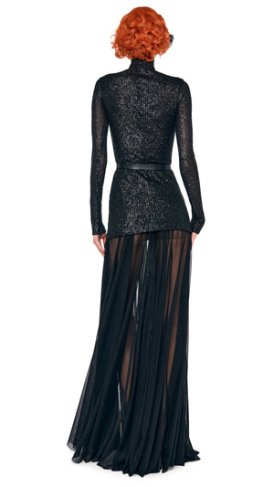 LS TURTLENECK COMBO FLARED GOWN #3 Thumbnail