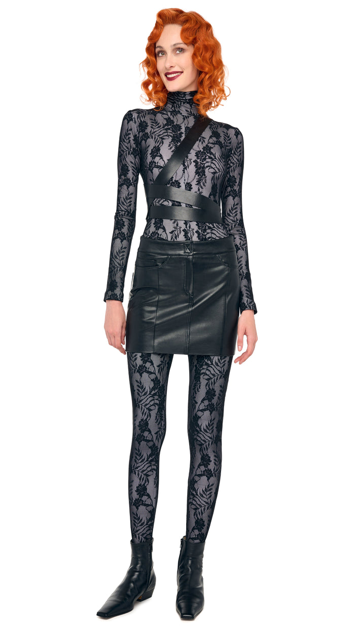 norma kamali STRAIGHT JEAN MINI SKIRT