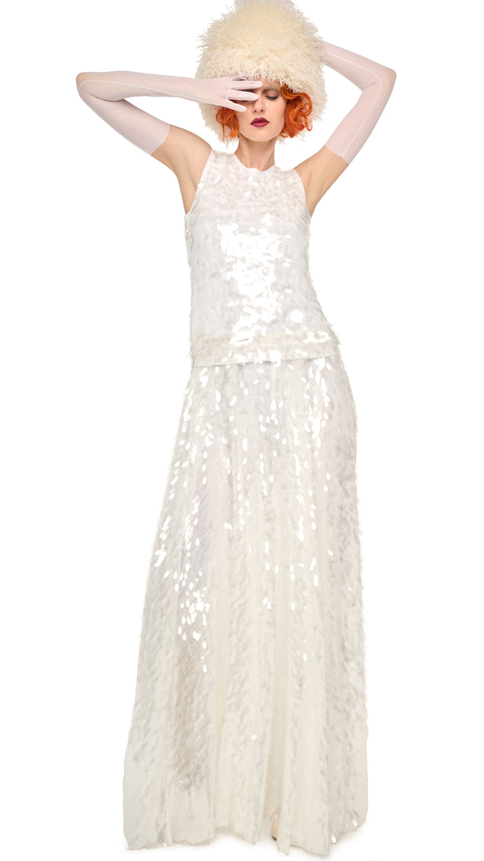SLEEVELESS TOP / LONG FLARED GOWN #5