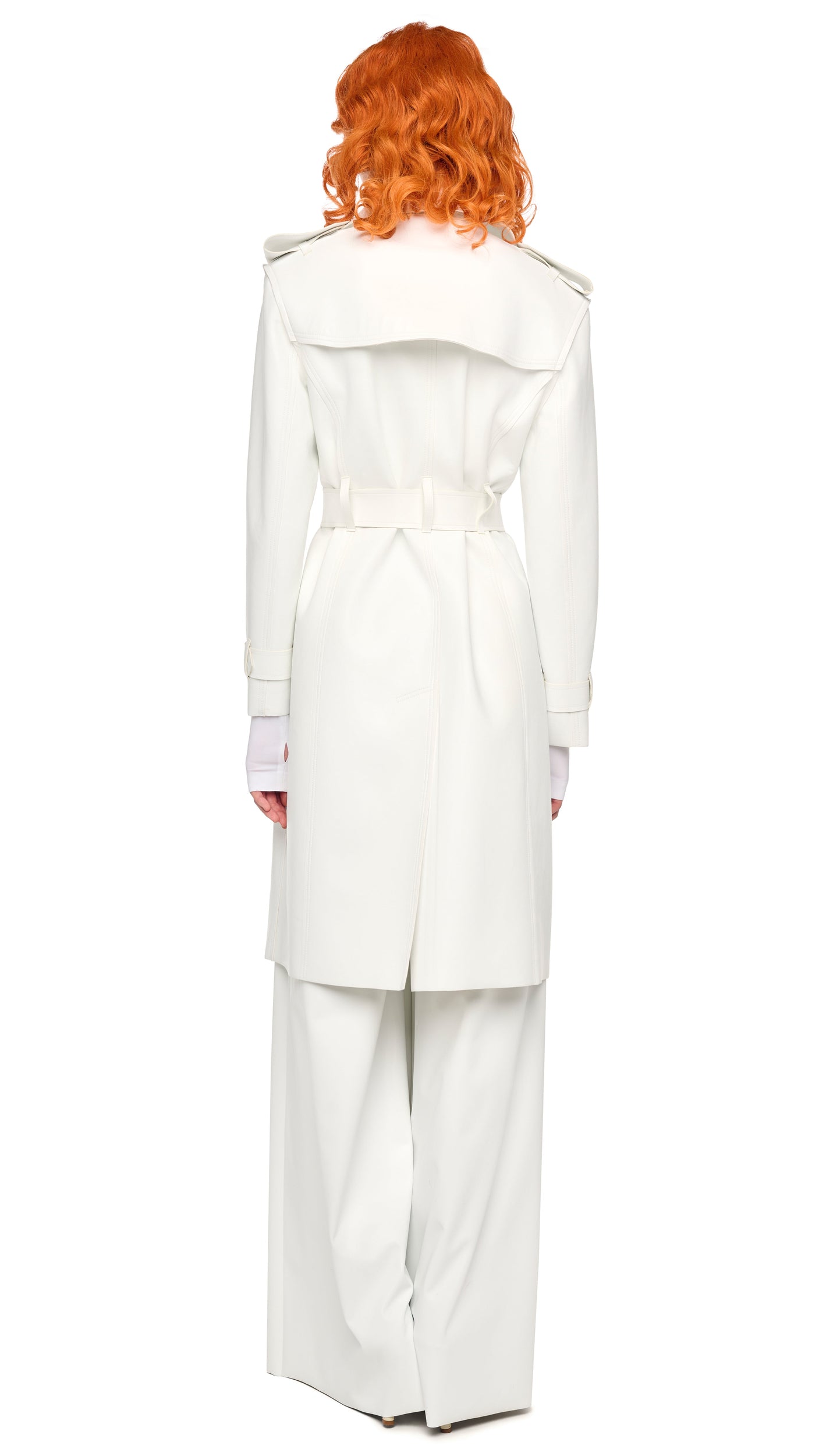 DOUBLE BREASTED TRENCH – Snow White – Norma Kamali