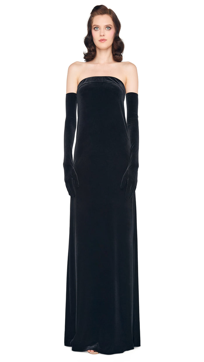 STRAPLESS TAILORED SIDE SLIT GOWN #1