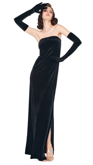 STRAPLESS TAILORED SIDE SLIT GOWN #7 Thumbnail