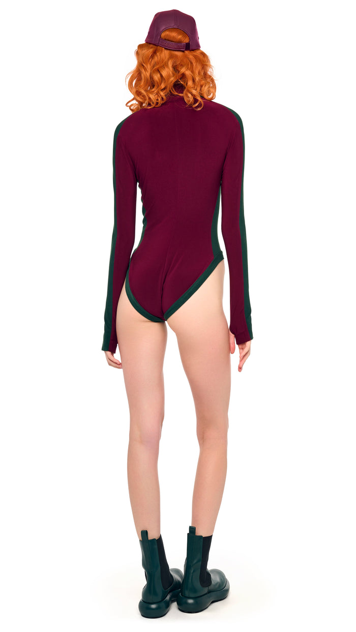 SIDE STRIPE ZIP FRONT L/S TURTLENECK BODYSUIT #3