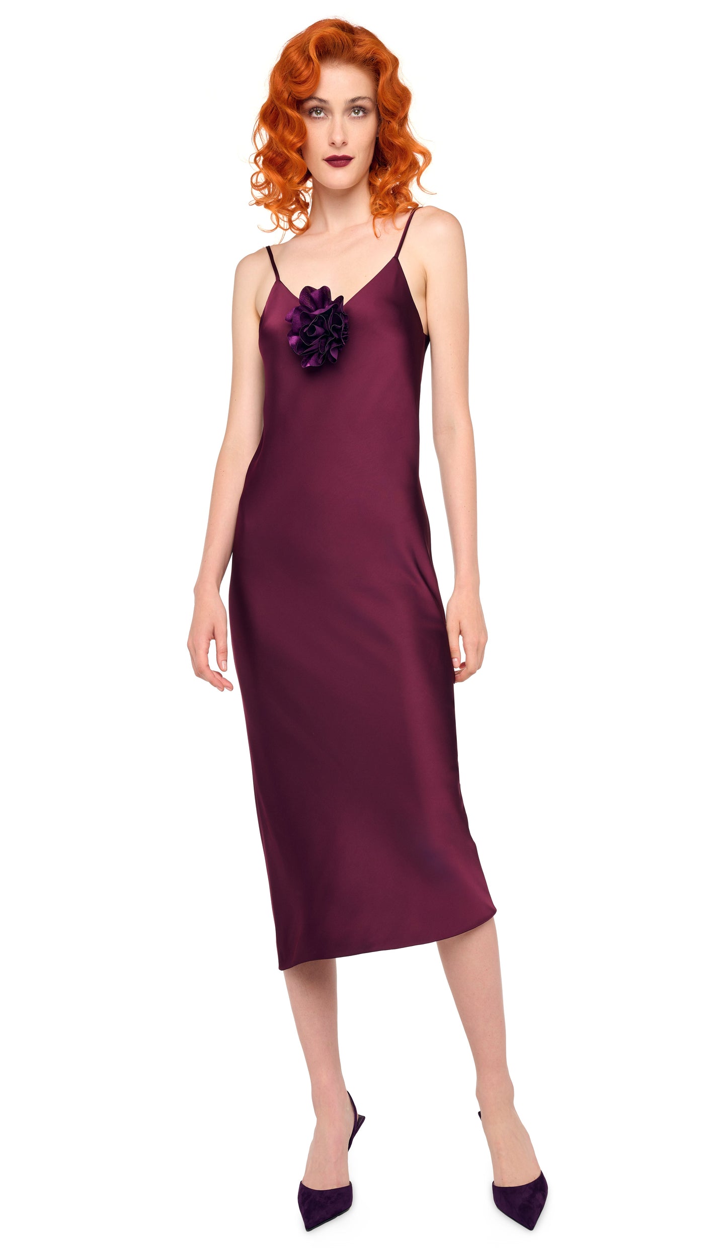 open lace back dress Norma Kamali Bias Slip Dress