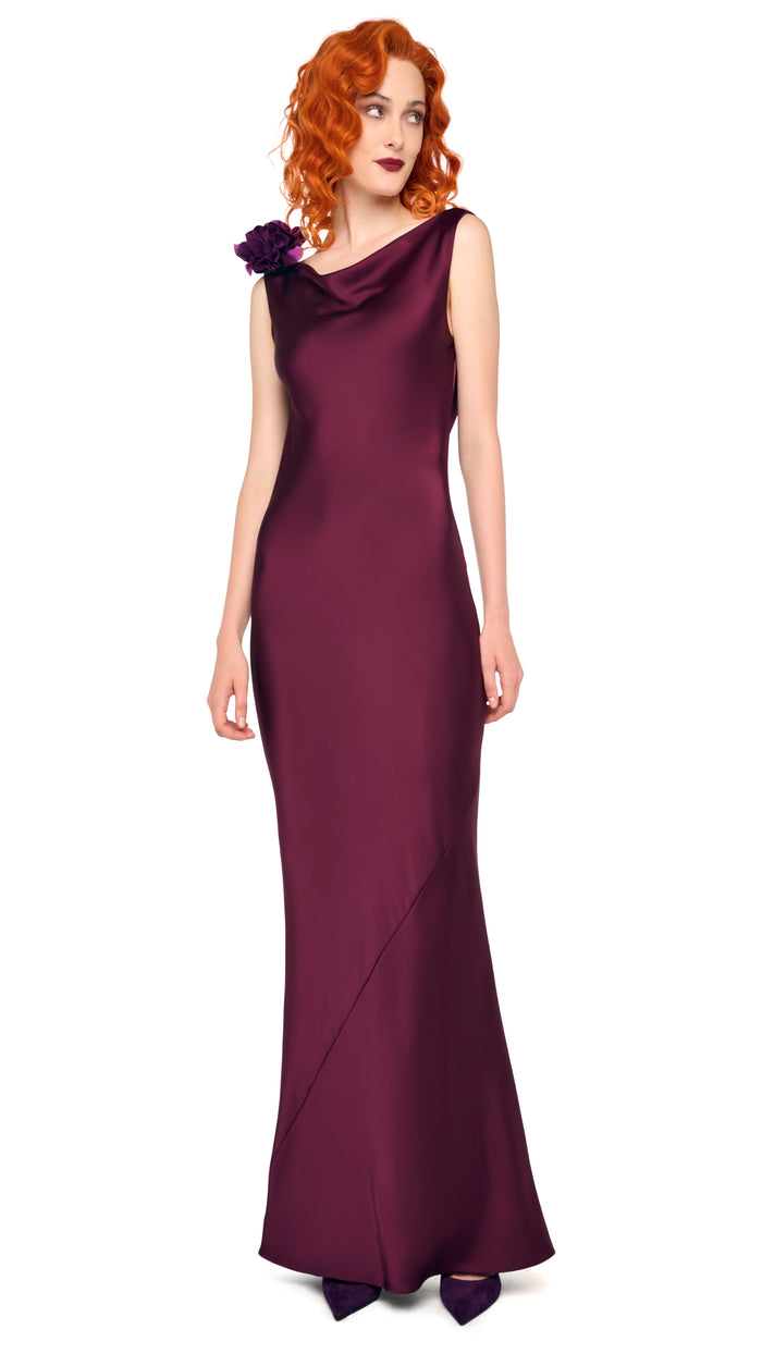 SLEEVELESS LOW BACK DRAPE GOWN #3
