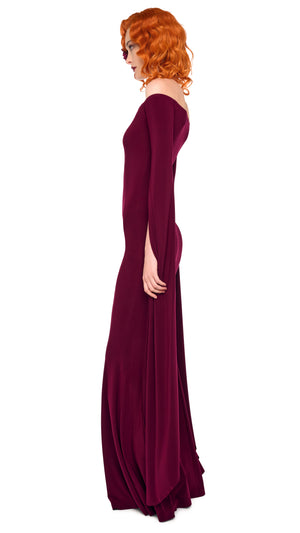 OFF SHOULDER RIBBON SLEEVE FISHTAIL GOWN #2 Thumbnail