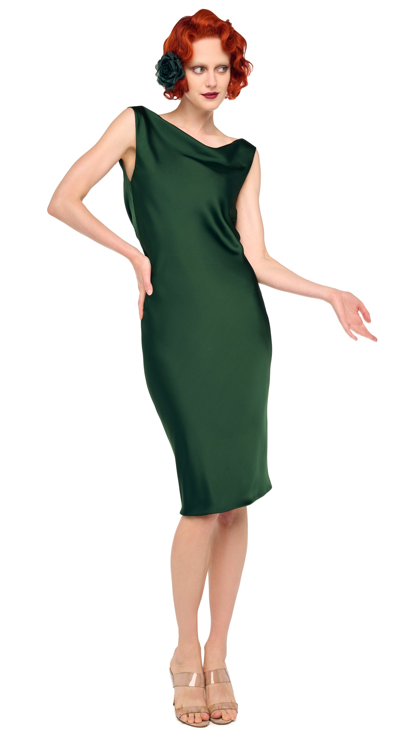 Norma Kamali Sleeveless Low Back Drape Dress Norma Kamali Sleeveless Low Back Drape Dress