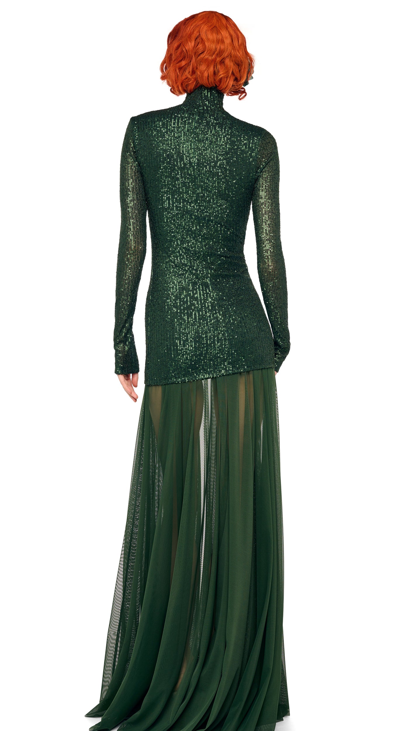 Norma Kamali Long Sleeve Slim Fit Turtleneck Pickleball Dress - Dark Emerald / Size XL Norma Kamali Long Sleeve Slim Fit Turtleneck Pickleball Dress - Dark Emerald / Size XL