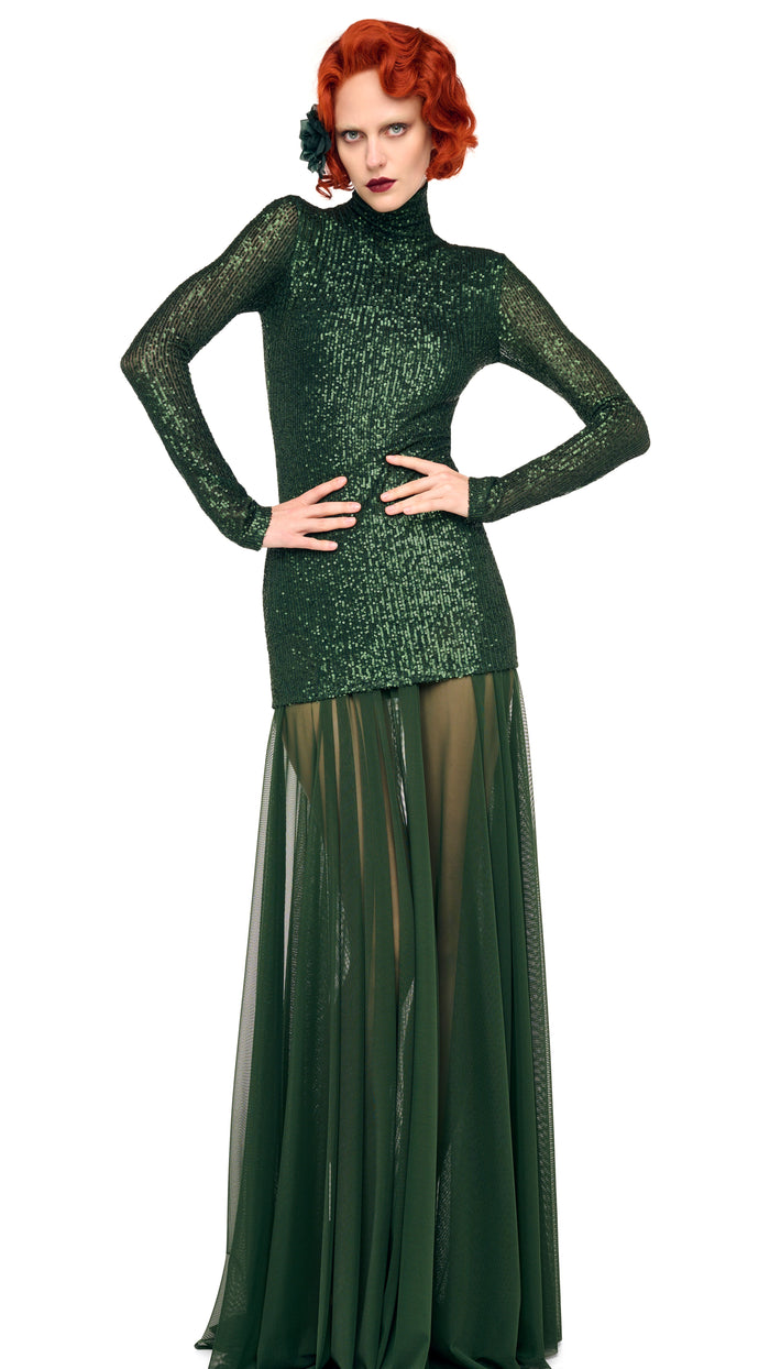 LONG SLEEVE SLIM FIT TURTLENECK PICKLEBALL DRESS #6