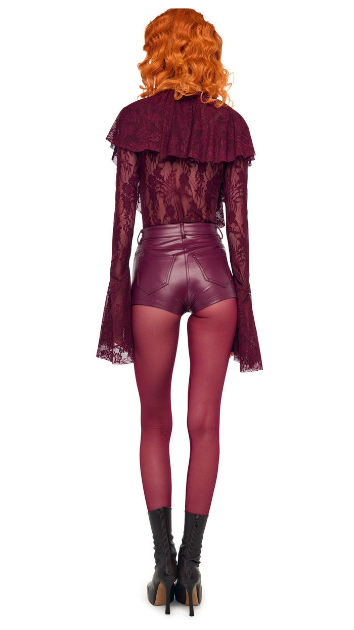 LONG SLEEVE DEEP V RUFFLE BODYSUIT #3