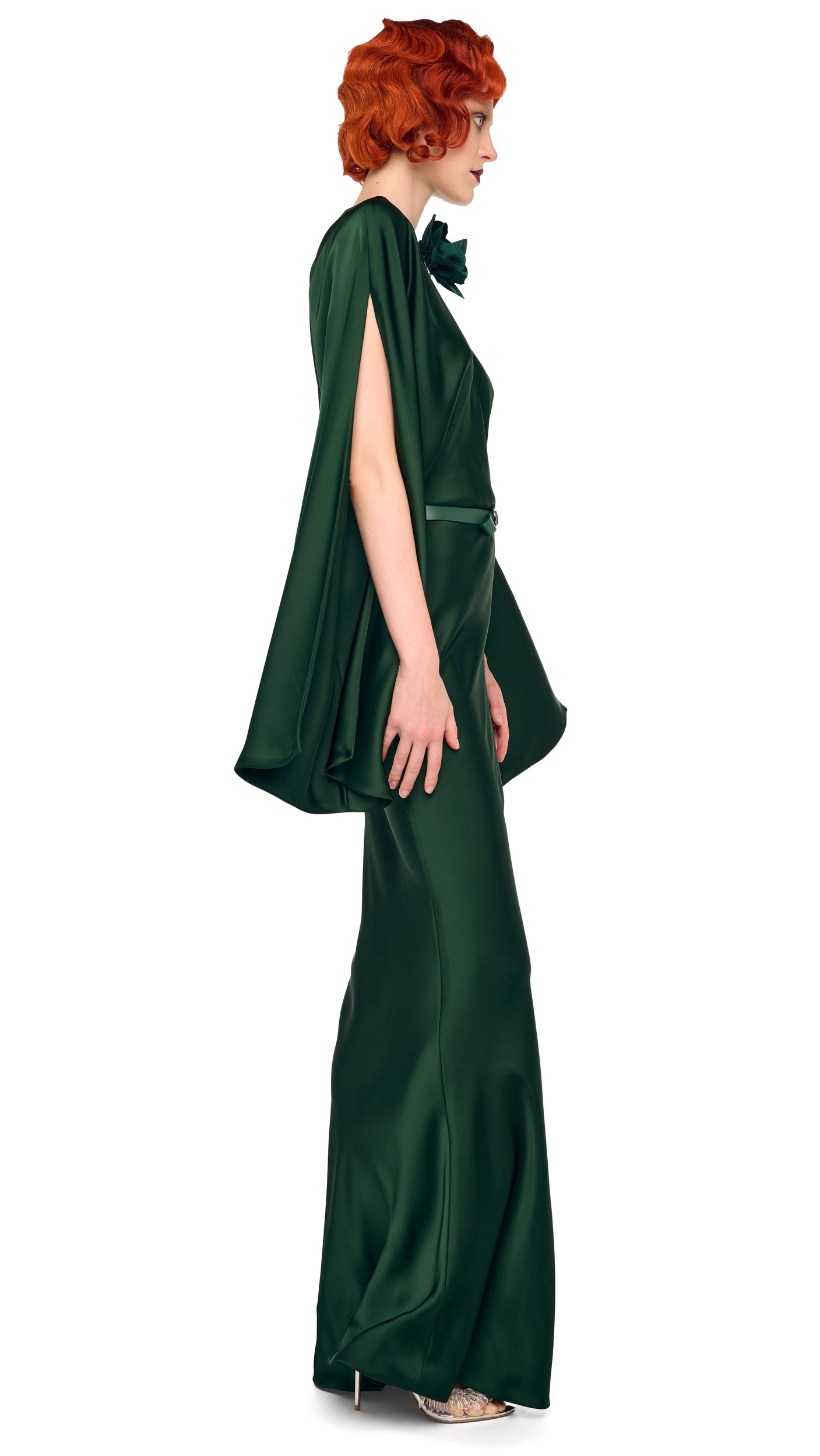 norma kamali reverse obie satin maxi dress Norma Kamali Reverse Obie Gown Long Sleeve