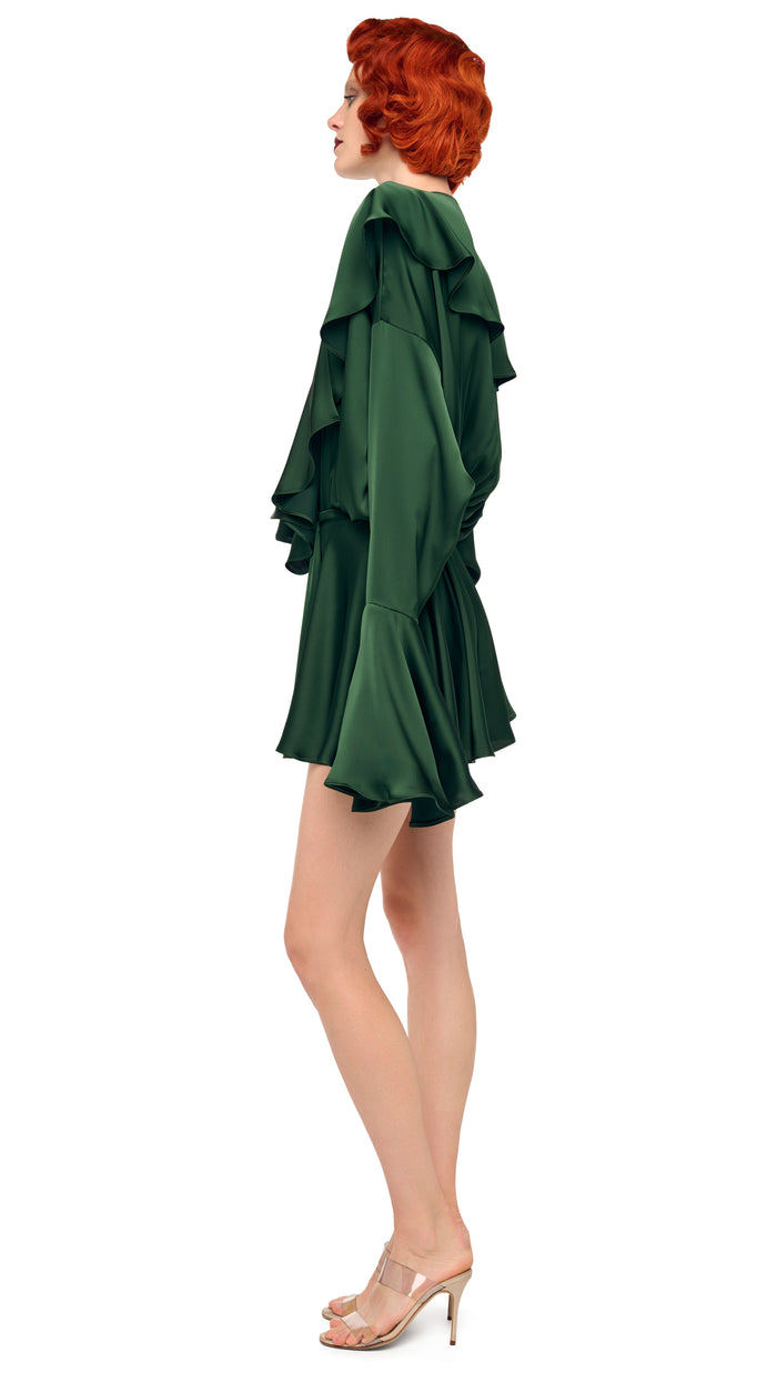 LONG SLEEVE DEEP V RUFFLE BODYSUIT #2